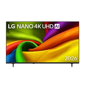 Vorderansicht von 65 Zoll LG NANO 4K UHD AI NU8E Smart TV 2026 65NU8E0B3LA