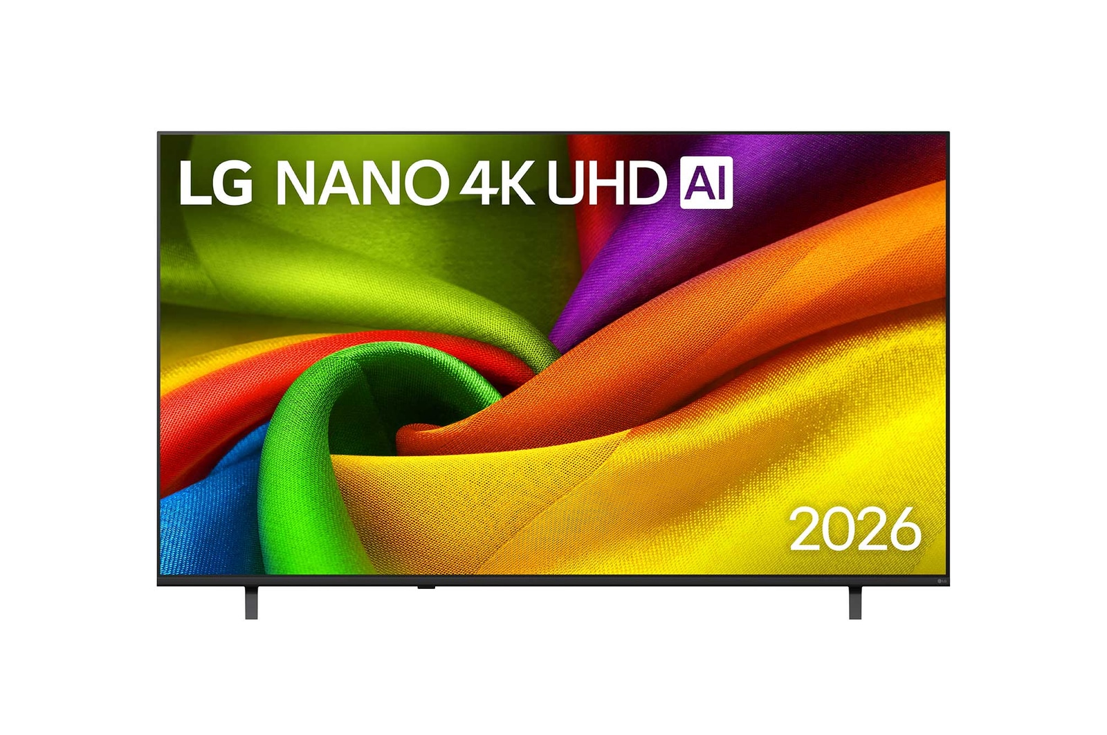 Vorderansicht von 75 Zoll LG NANO 4K UHD AI NU8E Smart TV 2026 75NU8E0B3LA