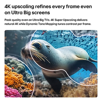 Der alpha 7 AI Processor 4K Gen9 des LG NANO 4K UHD AI NU85 in der Mitte einer gelben Leiterplatte unterstreicht die intelligentere, leistungsstärkere KI-Verarbeitung, die die 4K-Bildschärfe mit verbessertem Kontrast und Tiefe optimiert.