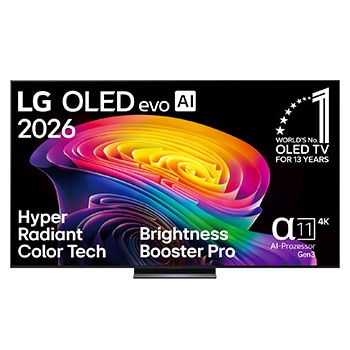 Vorderansicht von 83-Zoll LG OLED evo AI C6 4K Smart TV 2026 OLED83C69LB