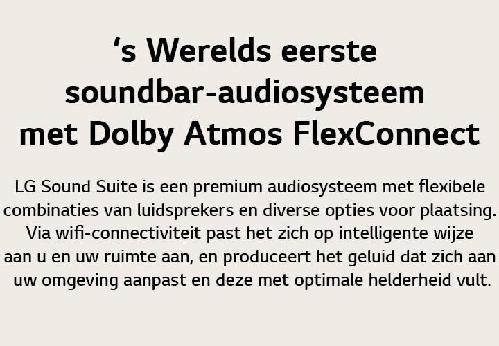 's Werelds eerste soundbar-audiosysteem met Dolby Atmos Flexconnect