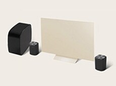 Een paar M7 luidsprekers met een W7 woofer LG AI Stereo Suite 7 Pro