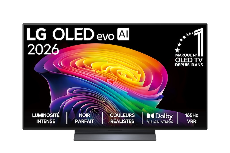 Vue avant de 48 pouces (121 cm) | LG OLED evo AI C6 | 4K Smart TV | 2026 OLED48C68LA