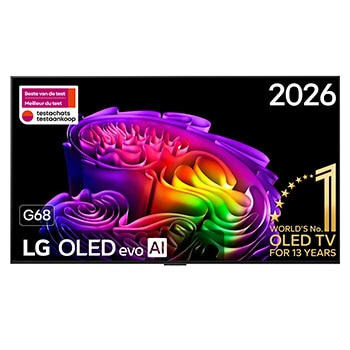 Vue avant de 55 pouces (139 cm) | LG OLED evo AI G6 (murale) | 4K Smart TV | 2026 OLED55G68LW
