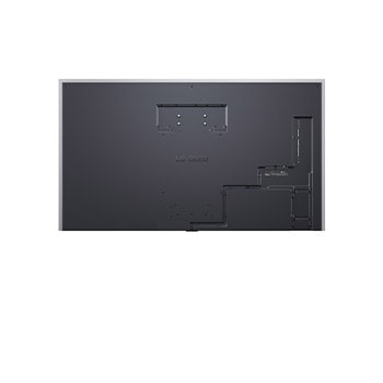 LG OLED evo AI G6 avec Brightness Booster Ultra montre une scène sombre où une silhouette de baleine lumineuse se démarque au milieu de particules éclatantes, offrant une luminance 3,9 fois plus lumineuse avec des détails plus clairs.