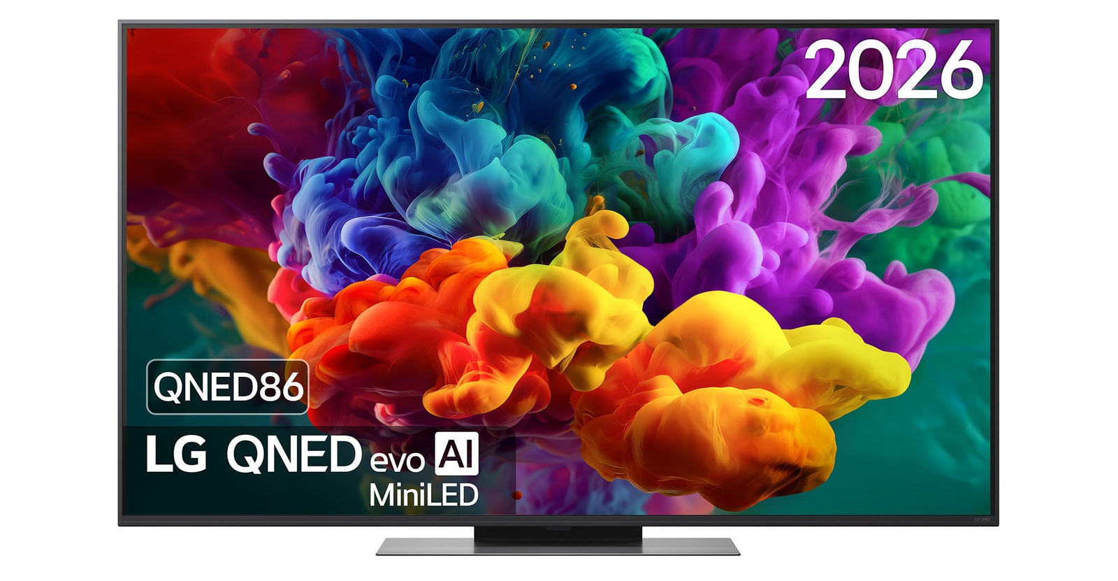 Vue avant de Smart TV LG QNED evo AI QNED86 Mini LED 4K 2026 65 pouces 65QNED86B6B