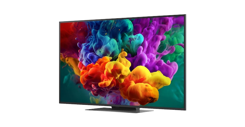 La Mini LED LG QNED evo AI QNED86 met en valeur la Mini LED avec Precision Dimming dans une scène de forêt divisée, avec des noirs plus profonds et un contraste plus raffiné que la LED conventionnelle, tandis que la lumière du soleil filtre à travers les arbres pour une clarté et une profondeur accrues.