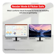LG FHD monitor showing LG Switch app interface for screen layout control and picture mode adjustment.