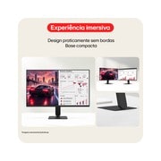 LG FHD monitor front and side view with product dimensions displayed in millimeters.