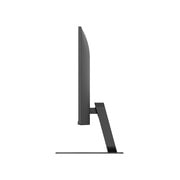 Side view of a monitor showing adjustable stand and ergonomic design.