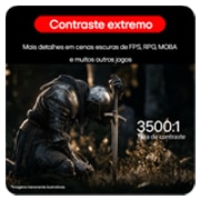 Futuristic battle scene displayed on a gaming monitor, showcasing vivid colors with 99% sRGB color gamut, IPS, and HDR certification.
