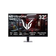 Vista frontal de Monitor LG UltraGear™ - Tela VA FHD 32”, 144Hz, 1ms (MBR), AMD FreeSync Premium™, HDR10, sRGB 99% - 32G403B-B 32G403B-B