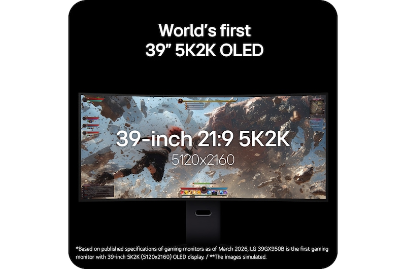 Front view of 39-inch UltraGear evo GX9, The World’s First 5K2K 330Hz Gaming Monitor (39GX950B)