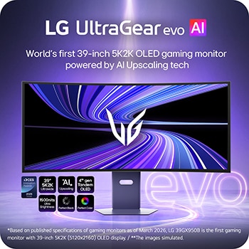 Front view of 39-inch UltraGear evo GX9, The World’s First 5K2K 330Hz Gaming Monitor (39GX950B)