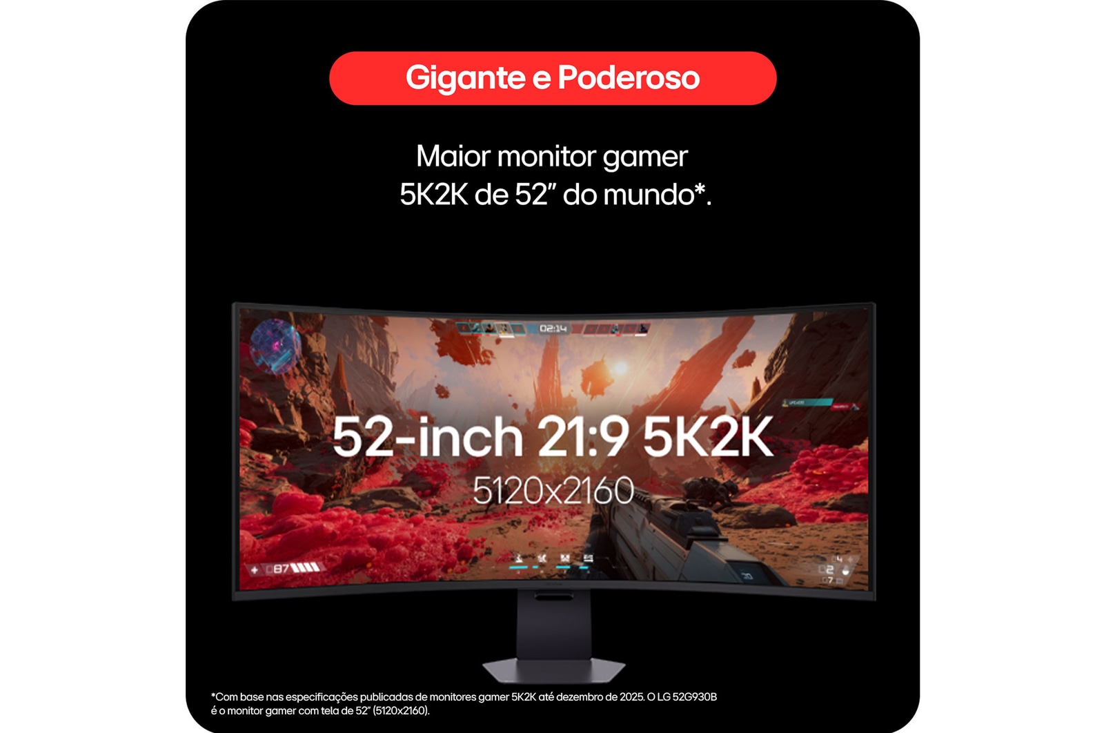 Rear view of a 52-inch UltraGear evo G9, 5K2K 240Hz Gaming Monitor (52G930B)