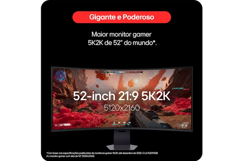 Rear view of a 52-inch UltraGear evo G9, 5K2K 240Hz Gaming Monitor (52G930B)