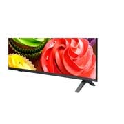 LG SMART TV AI LB65 features AI Hub for personalization, with an AI icon above a remote control surrounded by labels for Multi AI Search, AI Concierge, AI Voice ID with My Page, AI Chatbot.