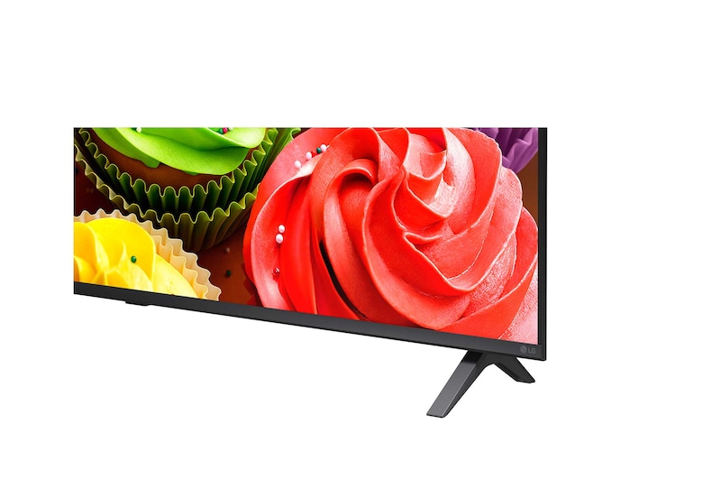 LG SMART TV AI LB65 features AI Hub for personalization, with an AI icon above a remote control surrounded by labels for Multi AI Search, AI Concierge, AI Voice ID with My Page, AI Chatbot.
