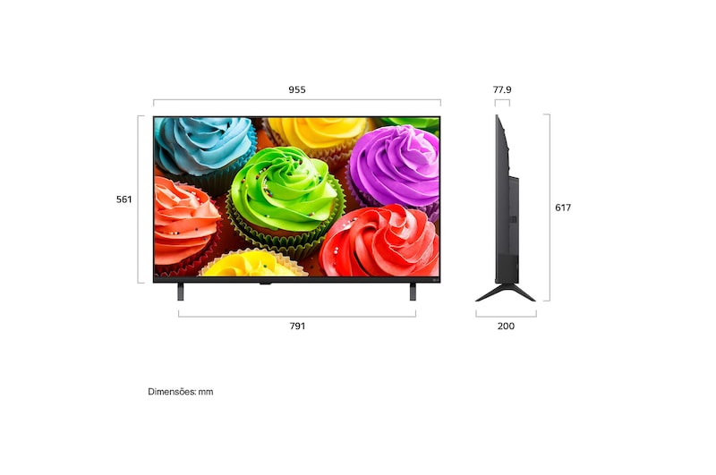 LG SMART TV AI LB65 Sports Forecast by AI Concierge displays a live soccer match with an on-screen AI panel presenting predictions, game insights, and league data, suggesting how AI analyzes gameplay to forecast match outcomes. 