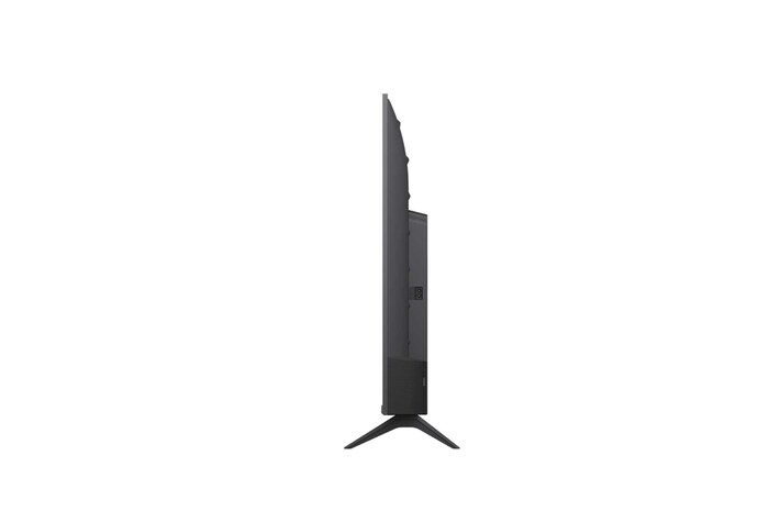 LG SMART TV AI LB65 shown in front and side views highlights a 32-inch display with a 719 mm-wide screen, 430 mm screen height, 456 mm height with stand, a 71 mm profile depth, and a stand footprint measuring 589 by 180 mm.