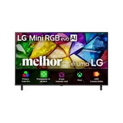 Vista frontal de Smart TV LG Mini RGB evo AI 4K MRGB85 86 polegadas 2026 86MRGB85BSC
