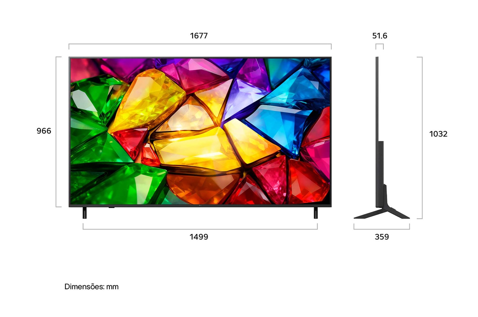 LG Smart TV LG Mini RGB evo AI 4K MRGB85 75 polegadas 2026, 75MRGB85BSC