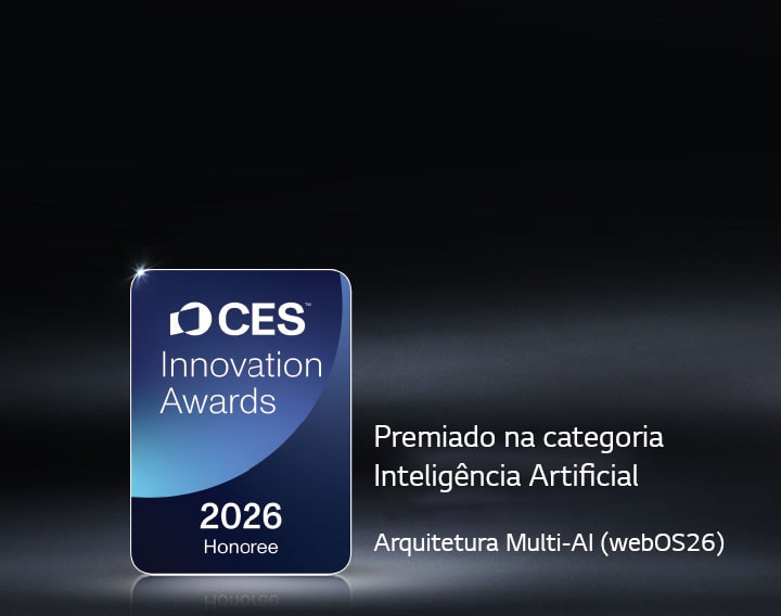 The CES Innovation Awards 2026 Honoree badge is shown on a dark background. Multi-AI Architecture is recognized in the Artificial Intelligence category.
