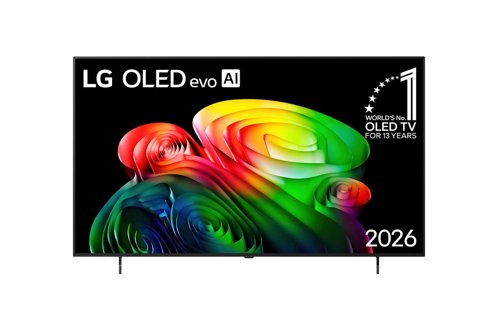 Vista frontal de Smart TV LG OLED AI 4K B6 55 polegadas 2026 OLED55B6PSA
