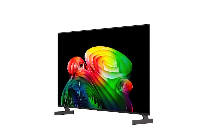 LG OLED evo AI C6 shows a split-screen planet-and-stars scene, comparing an anti-glare matte display with its Perfect Black & Perfect Color display for clearer picture quality in any light, supported by UL certification and Intertek certifications for color volume and color fidelity.