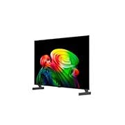 LG OLED evo AI C6 shows a split-screen planet-and-stars scene, comparing an anti-glare matte display with its Perfect Black & Perfect Color display for clearer picture quality in any light, supported by UL certification and Intertek certifications for color volume and color fidelity.