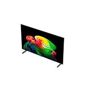 LG OLED evo AI C6 features AI Hub for personalization, with an AI icon above a remote control surrounded by labels for Multi AI Search, AI Concierge, AI Voice ID with My Page, AI Chatbot, AI Picture Wizard, and AI Sound Wizard.