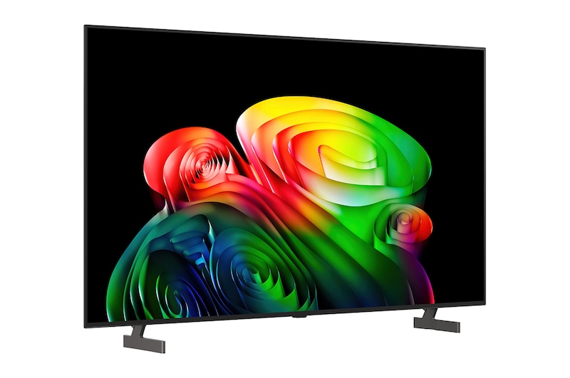 LG OLED evo AI C6 with Brightness Booster Pro shows a dark scene where glowing particles surrounding a deer silhouette, delivering up to 3.2x brighter peak brightness with higher luminance and clearer detail.