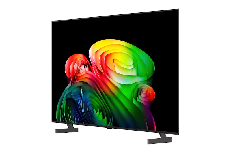 LG OLED evo C6 AI TV’s alpha 11 AI Processor 4K Gen3 glows in purple and blue light on a dark circuit board, highlighting the Dual AI Engine and delivering NPU up to x5.6 faster, CPU 50% faster, and GPU 70% stronger performance.