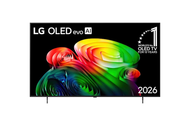 Vista frontal de Smart TV LG OLED AI 4K B6 65 polegadas 2026 OLED65B6PSA