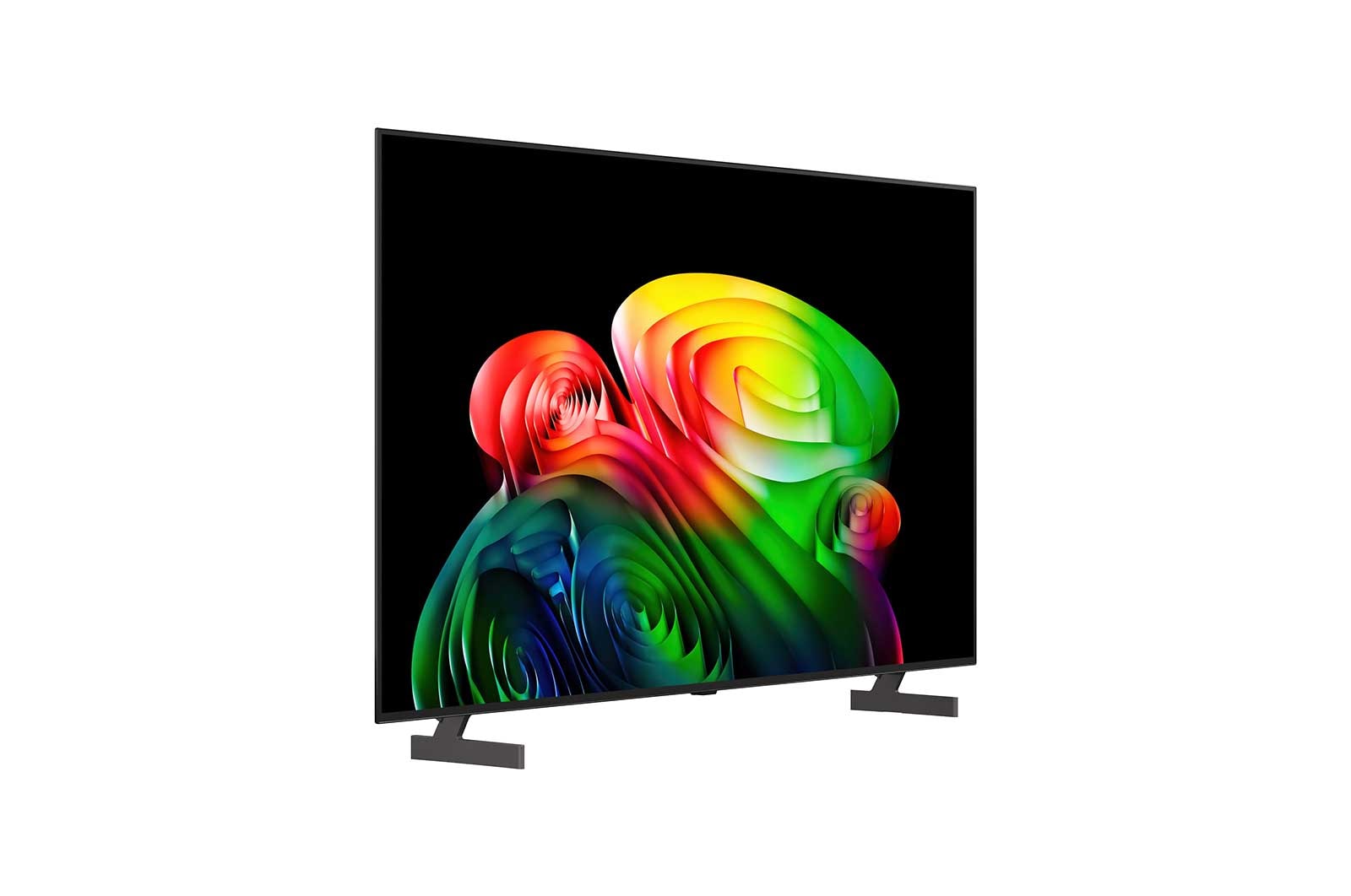 LG OLED evo AI C6 with Brightness Booster Pro shows a dark scene where glowing particles surrounding a deer silhouette, delivering up to 3.2x brighter peak brightness with higher luminance and clearer detail.