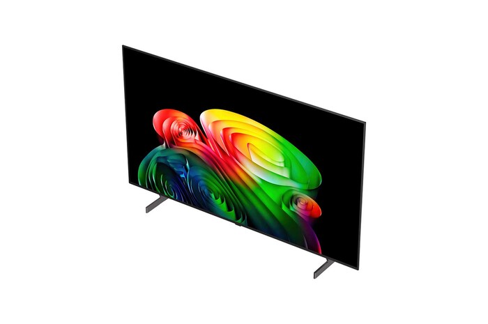LG OLED evo AI C6 features AI Hub for personalization, with an AI icon above a remote control surrounded by labels for Multi AI Search, AI Concierge, AI Voice ID with My Page, AI Chatbot, AI Picture Wizard, and AI Sound Wizard.