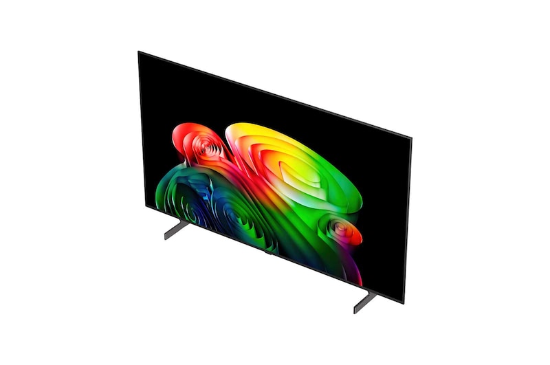 LG OLED evo AI C6 features AI Hub for personalization, with an AI icon above a remote control surrounded by labels for Multi AI Search, AI Concierge, AI Voice ID with My Page, AI Chatbot, AI Picture Wizard, and AI Sound Wizard.
