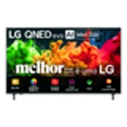 Vista frontal de Smart TV LG QNED evo Mini LED AI 4K QNED80 75 polegadas 2026 75QNED80BSG
