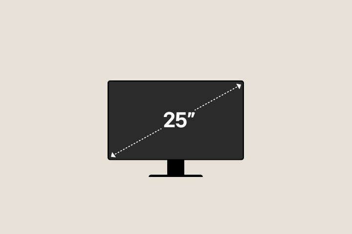 An illustrative video showing various screen sizes of LG UltraGear monitors, with a diagonal line implying how to measure a monitor screen size.