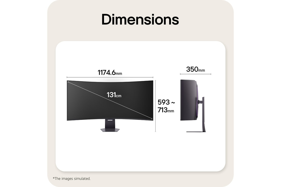 Rear close-up view of the stand mount on a 52-inch UltraGear evo G9, 5K2K 240Hz Gaming Monitor (52G930B)
