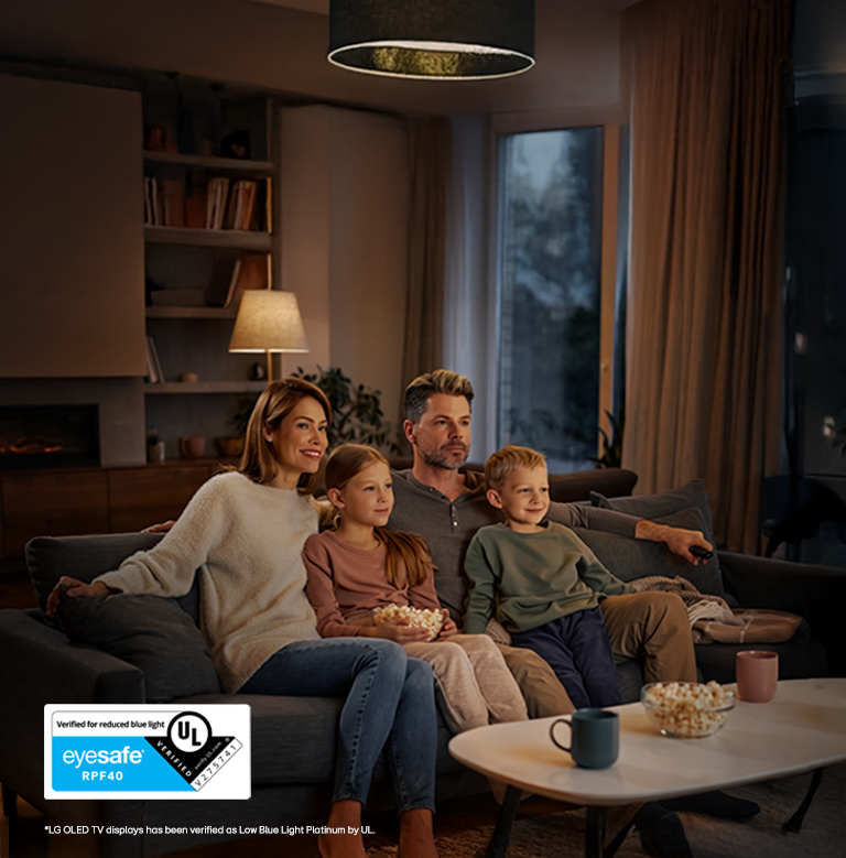 LG Micro RGB evo AI MRGB95 features the Eyesafe RPF 40 certification as verified by UL, indicating verified for reduced blue light performance.