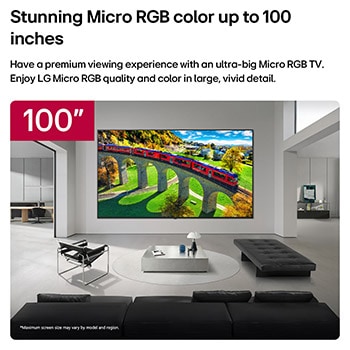 LG 100 inch LG Micro RGB evo AI MRGB95 4K Smart TV 2026 , 100MRGB95BU