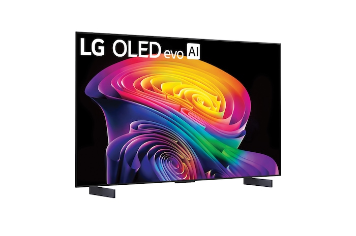 LG OLED evo AI C6 featuring Hyper Radiant Color Tech, delivering Perfect Black, Perfect Color, X3.2 brighter display, and alpha 11 AI Processor 4K Gen3 with Dual AI Engine.