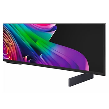 LG OLED evo C6 AI TV’s alpha 11 AI Processor 4K Gen3 glows in purple and blue light on a dark circuit board, highlighting the Dual AI Engine and delivering NPU up to x5.6 faster, CPU 50% faster, and GPU 70% stronger performance.