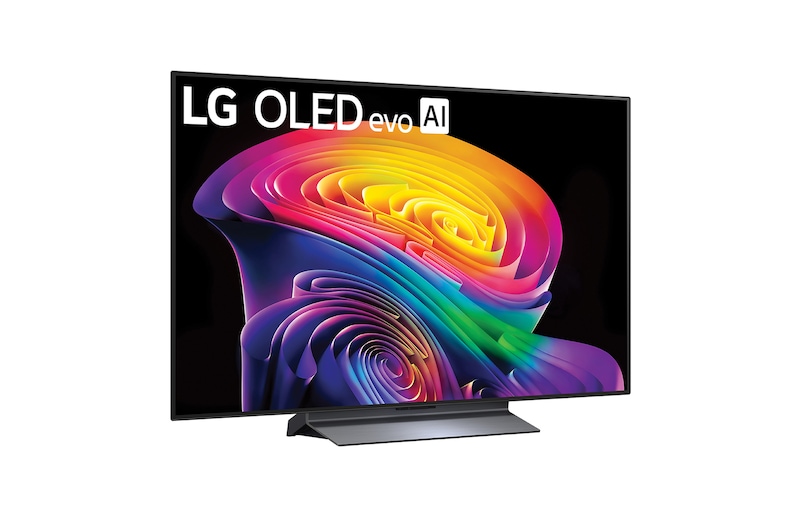 LG OLED evo AI C6 featuring Hyper Radiant Color Tech, delivering Perfect Black, Perfect Color, X3.2 brighter display, and alpha 11 AI Processor 4K Gen3 with Dual AI Engine.