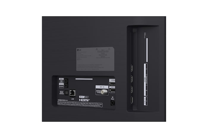 The front view of LG OLED evo AI C6, released in 2026, features a slim black bezel, with a vivid, sculpted swirl of layered rainbow tones flowing across the screen.