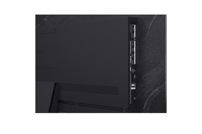 LG OLED evo AI C6 shows a split-screen planet-and-stars scene, comparing an anti-glare matte display with its Perfect Black & Perfect Color display for clearer picture quality in any light, supported by UL certification and Intertek certifications for color volume and color fidelity.