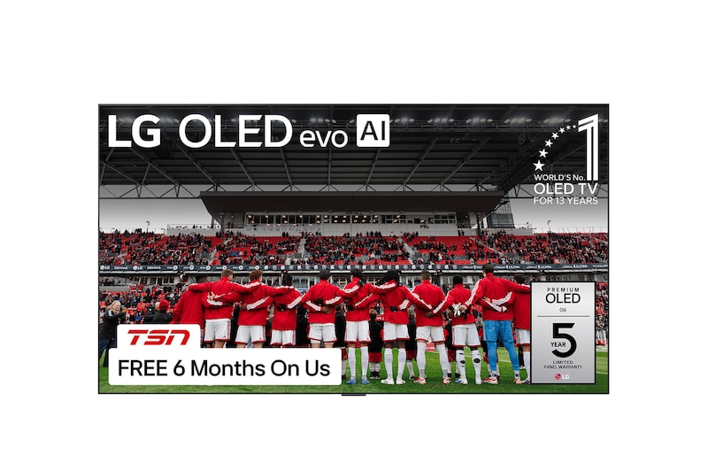 Front view of 77 Inch LG OLED evo AI G6 4K Smart TV 2026 OLED77G6WUA