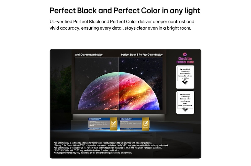 LG OLED evo AI G6 with Brightness Booster Ultra shows a dark scene where a brightly illuminated whale silhouette stands out amid glowing particles, delivering 3.9x Brighter luminance with clearer detail.