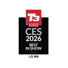 LG OLED evo AI W6 Wallpaper TV is recognized as the T3 CES 2026 Best in Show for its top-tier image quality.